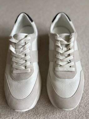 Massimo Dutti Cream and Beige Leather Suede Sneakers Size 41/Men’s 8.5